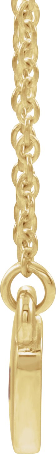 14K Gold Round Natural Citrine Heart Necklace - Yellow Gold - view 4