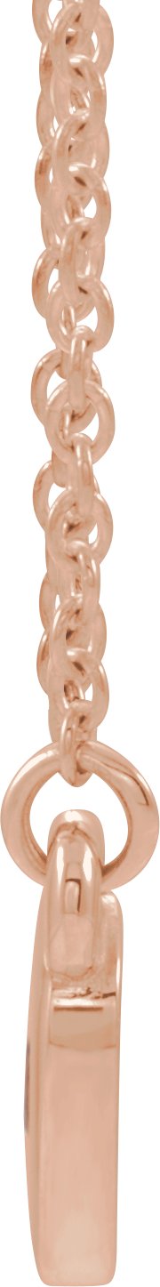 14K Gold Round Natural Citrine Heart Necklace - Rose Gold - view 4