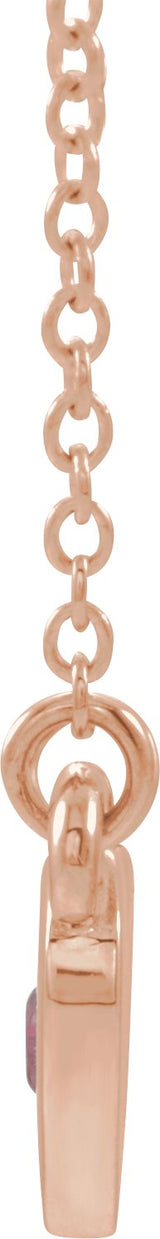 14K Gold Round Lab-Grown Alexandrite Heart Necklace - Rose Gold - view 4