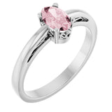 14K Gold Oval Natural Pink Morganite Scroll Setting Solitaire Ring - White Gold