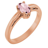 14K Gold Oval Natural Pink Morganite Scroll Setting Solitaire Ring - Rose Gold