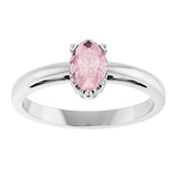 14K Gold Oval Natural Pink Morganite Scroll Setting Solitaire Ring - White Gold - view 3