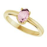 14K Gold Oval Natural Pink Morganite Scroll Setting Solitaire Ring - Yellow Gold - view 5