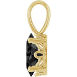 14K Gold Natural Black Onyx Oval 4-Prong Solitaire Necklace or Pendant - Yellow Gold - view 3
