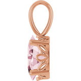 14K Gold Natural Pink Morganite Oval 4-Prong Solitaire Necklace or Pendant - Rose Gold - view 3