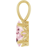 14K Gold Natural Pink Morganite Oval 4-Prong Solitaire Necklace or Pendant - Yellow Gold - view 3