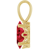 14K Gold Lab-Grown Ruby Oval 4-Prong Solitaire Necklace or Pendant - Yellow Gold - view 3