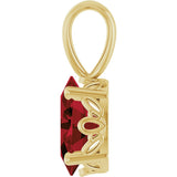 14K Gold Natural Mozambique Garnet Oval 4-Prong Solitaire Necklace or Pendant - Yellow Gold - view 3