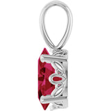 14K Gold Lab-Grown Ruby Oval 4-Prong Solitaire Necklace or Pendant - White Gold - view 3