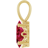 14K Gold Lab-Grown Ruby Oval 4-Prong Solitaire Necklace or Pendant - Yellow Gold - view 4