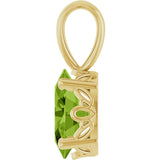 14K Gold Natural Peridot Oval 4-Prong Solitaire Necklace or Pendant - Yellow Gold - view 3