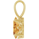 14K Gold Natural Citrine Oval 4-Prong Solitaire Necklace or Pendant - Yellow Gold - view 3