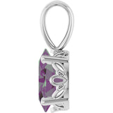 14K Gold Lab-Grown Alexandrite Oval 4-Prong Solitaire Necklace or Pendant - White Gold - view 3