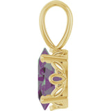 14K Gold Lab-Grown Alexandrite Oval 4-Prong Solitaire Necklace or Pendant - Yellow Gold - view 3