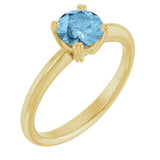 10K Gold Oval Natural Sky Blue Topaz Double-Prong Ring - Yellow Gold