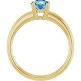 10K Gold Oval Natural Sky Blue Topaz Double-Prong Ring - Yellow Gold - view 2