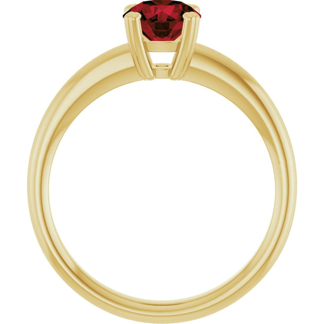 10K Gold Oval Natural Mozambique Garnet Double-Prong Ring - Yellow Gold - view 2