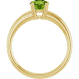 10K Gold Oval Natural Peridot Double-Prong Ring - Yellow Gold - view 2