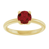 10K Gold Oval Natural Mozambique Garnet Double-Prong Ring - Yellow Gold - view 3
