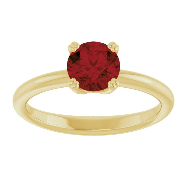 10K Gold Oval Natural Mozambique Garnet Double-Prong Ring - Yellow Gold - view 3