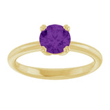 10K Gold Oval Natural Amethyst Double-Prong Ring - Yellow Gold - view 3