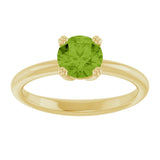 10K Gold Oval Natural Peridot Double-Prong Ring - Yellow Gold - view 3