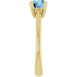 10K Gold Oval Natural Sky Blue Topaz Double-Prong Ring - Yellow Gold - view 4