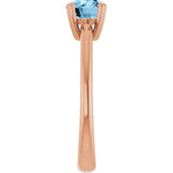 14K Gold Oval Natural Sky Blue Topaz Double-Prong Ring - Rose Gold - view 4