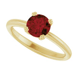 10K Gold Oval Natural Mozambique Garnet Double-Prong Ring - Yellow Gold - view 5