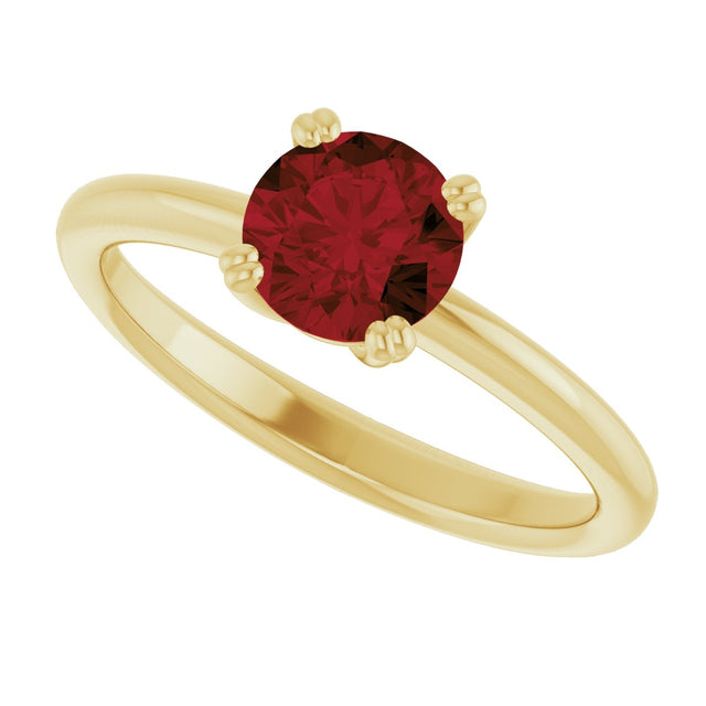 10K Gold Oval Natural Mozambique Garnet Double-Prong Ring - Yellow Gold - view 5