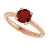 14K Gold Emerald Natural Mozambique Garnet Double-Prong Ring - Rose Gold - view 5