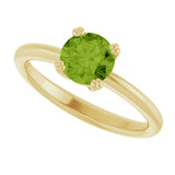 10K Gold Oval Natural Peridot Double-Prong Ring - Yellow Gold - view 5