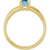 10K Gold Oval Natural Sky Blue Topaz Double-Prong Ring - Yellow Gold - view 2