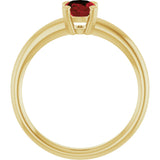 10K Gold Oval Natural Mozambique Garnet Double-Prong Ring - Yellow Gold - view 2