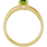 10K Gold Oval Natural Peridot Double-Prong Ring - Yellow Gold - view 2