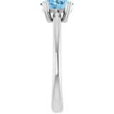 10K Gold Oval Natural Sky Blue Topaz Double-Prong Ring - White Gold - view 4