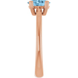 14K Gold Oval Natural Sky Blue Topaz Double-Prong Ring - Rose Gold - view 4