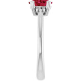 10K Gold Oval Lab-Grown Ruby Double-Prong Ring - White Gold - view 4