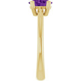 10K Gold Oval Natural Amethyst Double-Prong Ring - Yellow Gold - view 4