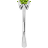 10K Gold Oval Natural Peridot Double-Prong Ring - White Gold - view 4
