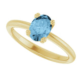 10K Gold Oval Natural Sky Blue Topaz Double-Prong Ring - Yellow Gold - view 5