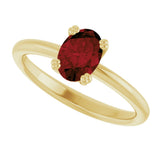 10K Gold Oval Natural Mozambique Garnet Double-Prong Ring - Yellow Gold - view 5