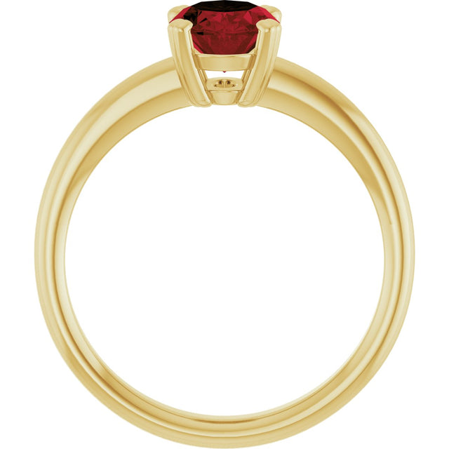 10K Gold Oval Natural Mozambique Garnet Double-Prong Ring - Yellow Gold - view 2
