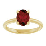 10K Gold Oval Natural Mozambique Garnet Double-Prong Ring - Yellow Gold - view 3