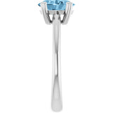 10K Gold Oval Natural Sky Blue Topaz Double-Prong Ring - White Gold - view 4