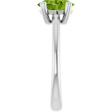 10K Gold Oval Natural Peridot Double-Prong Ring - White Gold - view 4