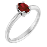 Platinum Emerald Natural Mozambique Garnet Double-Prong Ring