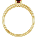 10K Gold Oval Natural Mozambique Garnet Double-Prong Ring - Yellow Gold - view 2