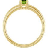 10K Gold Oval Natural Peridot Double-Prong Ring - Yellow Gold - view 2