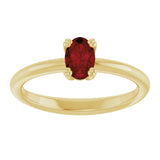 10K Gold Oval Natural Mozambique Garnet Double-Prong Ring - Yellow Gold - view 3